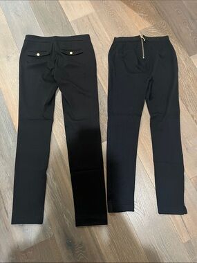 Juicy Couture Black Ankle & Cropped Pants with Gold Zip Detail
